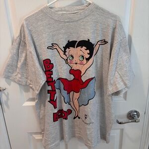 VTG Betty Boop Classic Retro Front and Back Print Cotton Graphic Tee Size L
